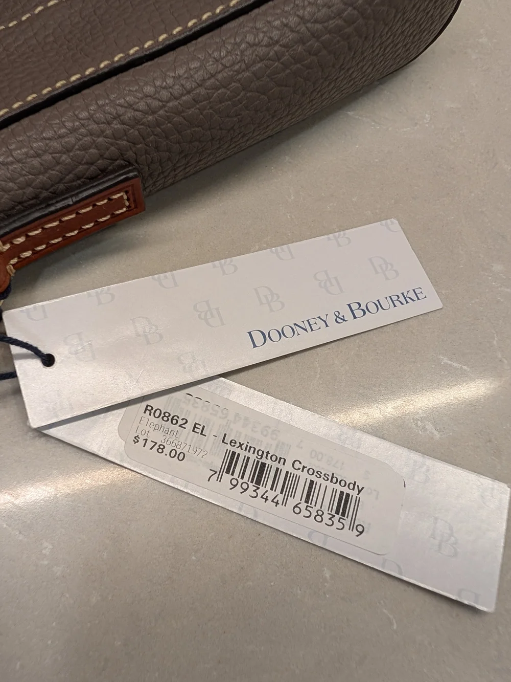 Dooney & Bourke Pebble Grain Leather Lexington In Gray/Brown
